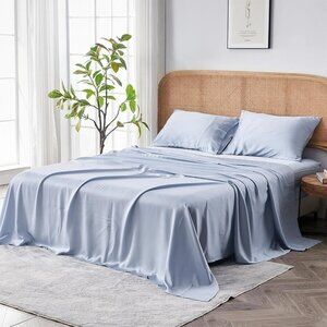 SIJO AiryWeight Sheet Set 4pc Cooling Eucalyptus Luxury CALIFORNIA KING Sky Blue